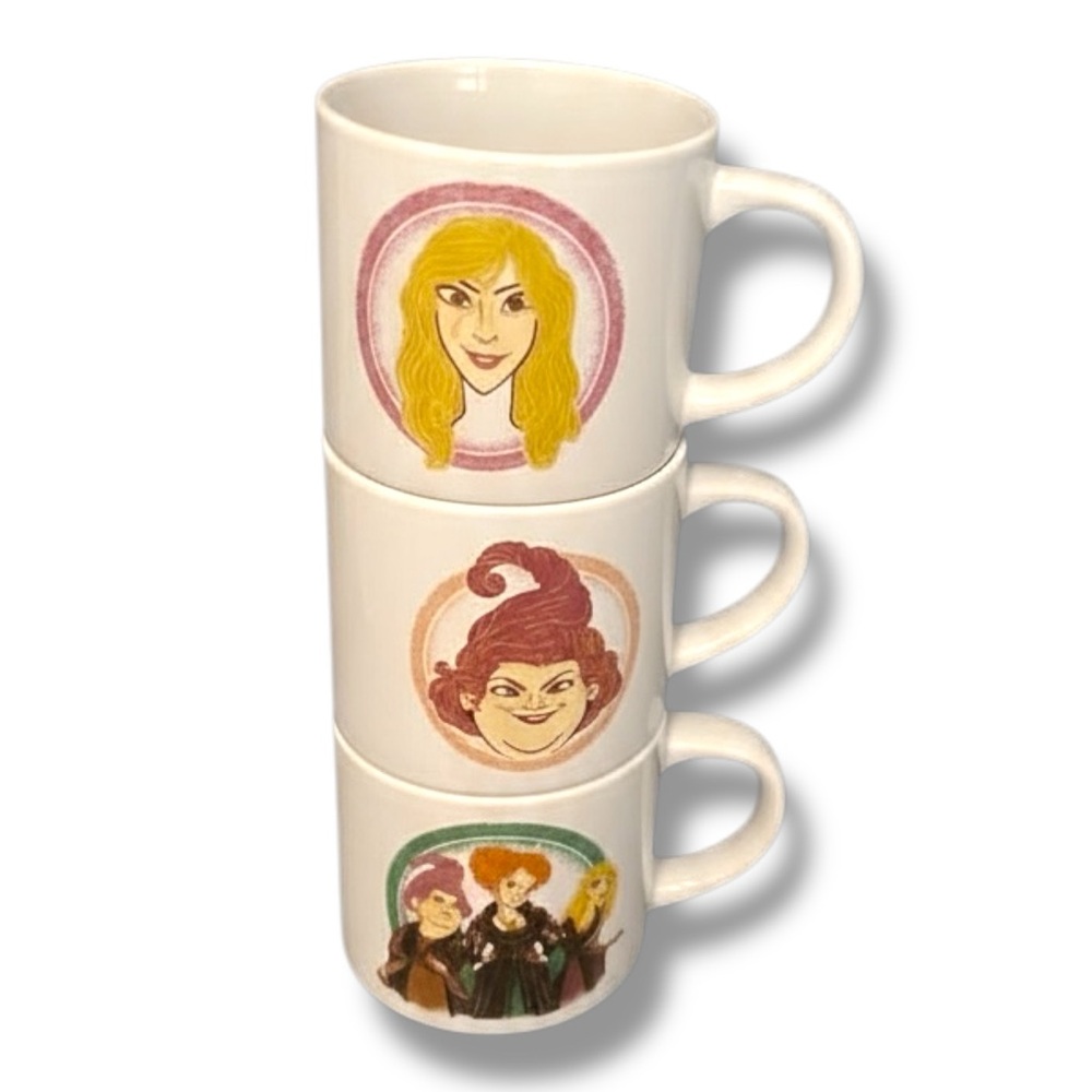Vintage Disney Hocus Pocus Ceramic Halloween Mug Set - 3 10oz Mugs